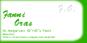 fanni oras business card